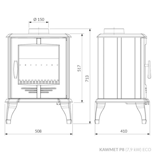 Чавунна піч KAWMET P8 (7.9 kW) EСO