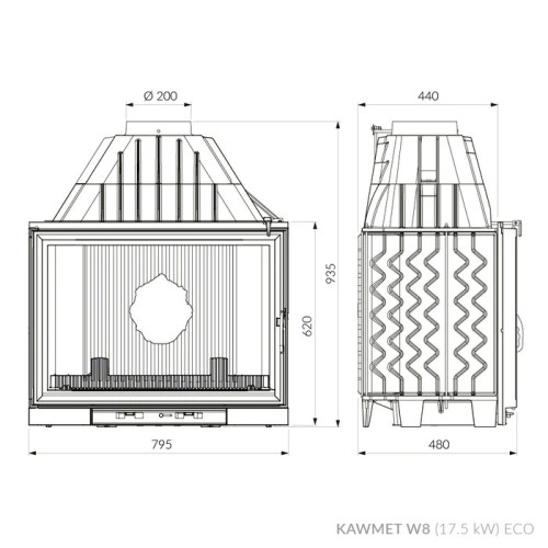 Камінна топка KAWMET W8 (17.5 kW) EСO