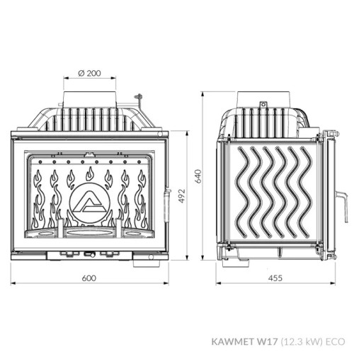 Камінна топка KAWMET W17 (12.3 kW) EСO